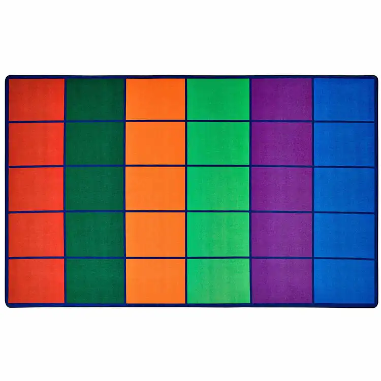 Colorful Rows Seating Classroom Rug