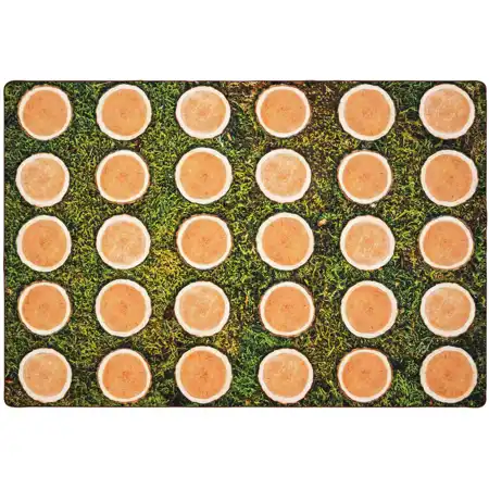 Tree Rounds Seating Rug, Rectangle 7’6” x 12’