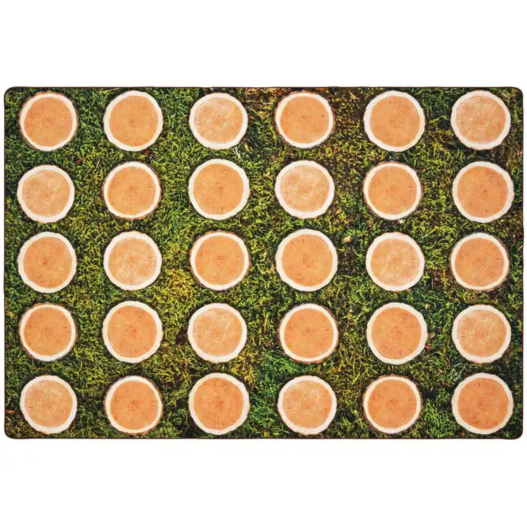Tree Rounds Seating Rug, Rectangle 7’6” x 12’