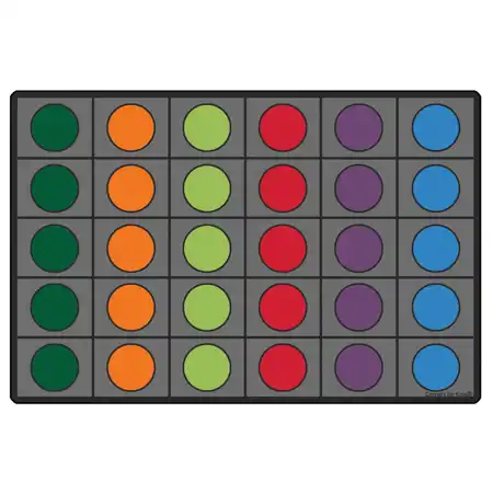 Seating Circles Classroom Rug, Grey Rectangle 8' x 12'