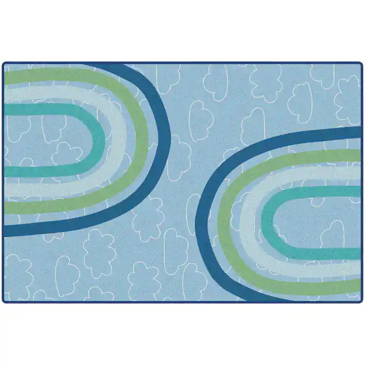 KIDSoft™ Large Rainbows Rug, Soft Colors