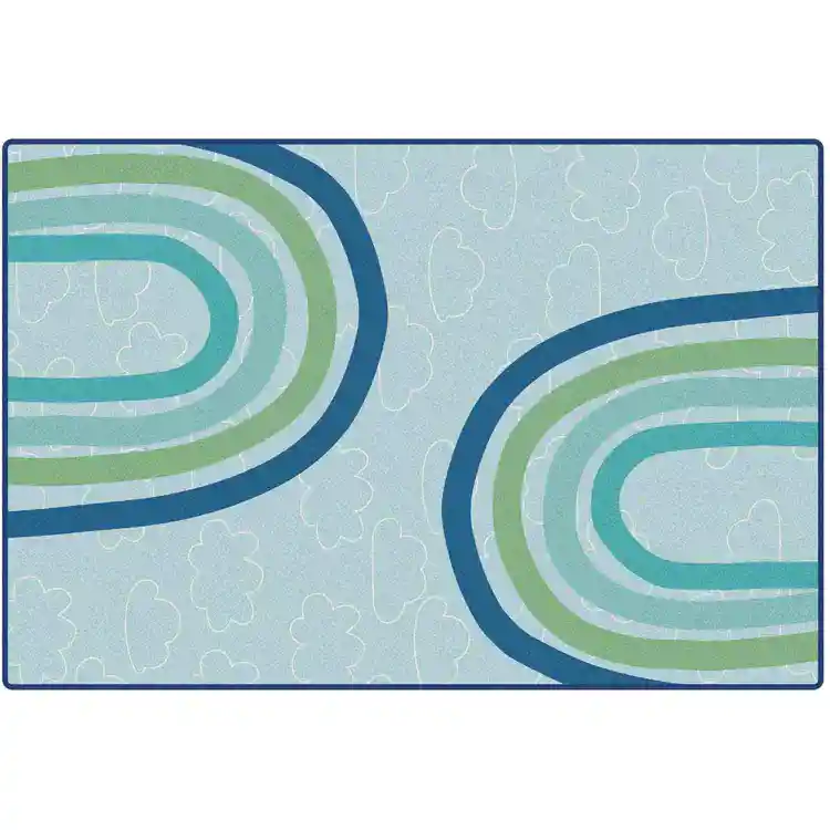 KIDSoft™ Large Rainbows Rug, Soft Colors