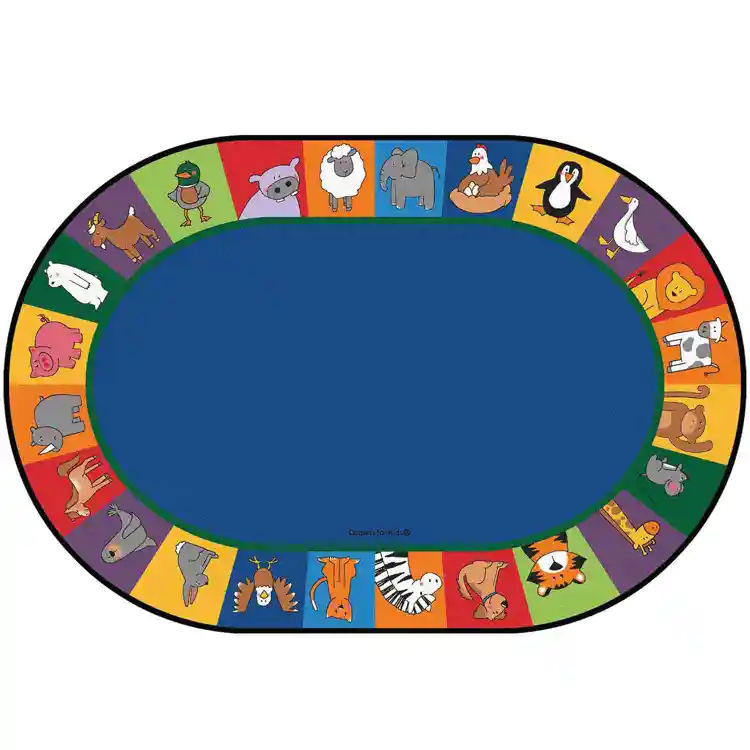 KID$ Value Plus Classroom Rugs™, All The Animals Literacy Seating Rug