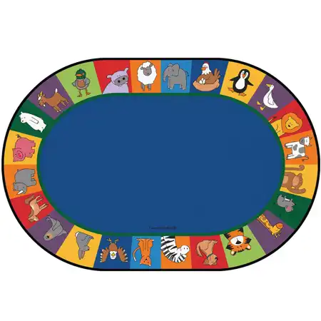 KID$ Value Plus Classroom Rugs™, All The Animals Literacy Seating Rug