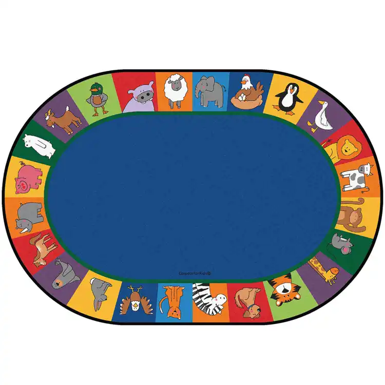 KID$ Value Plus Classroom Rugs™, All The Animals Literacy Seating Rug
