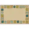 KID$ Value Plus Classroom Rug™, Alphabet Blocks Border 6' x 9'