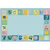 KIDSoft™ Alphabet Blocks Border Classroom Rug, Tranquil Colors