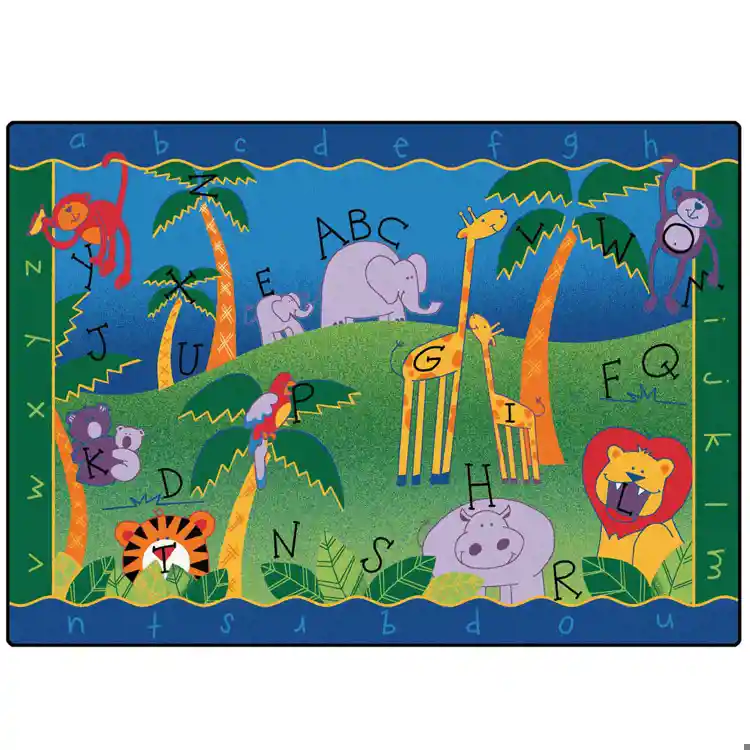 Alphabet Jungle Classroom Rug