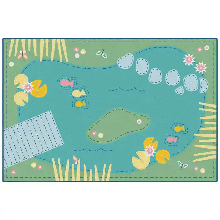 KID$ Value Plus Classroom Rug, Tranquil Pond