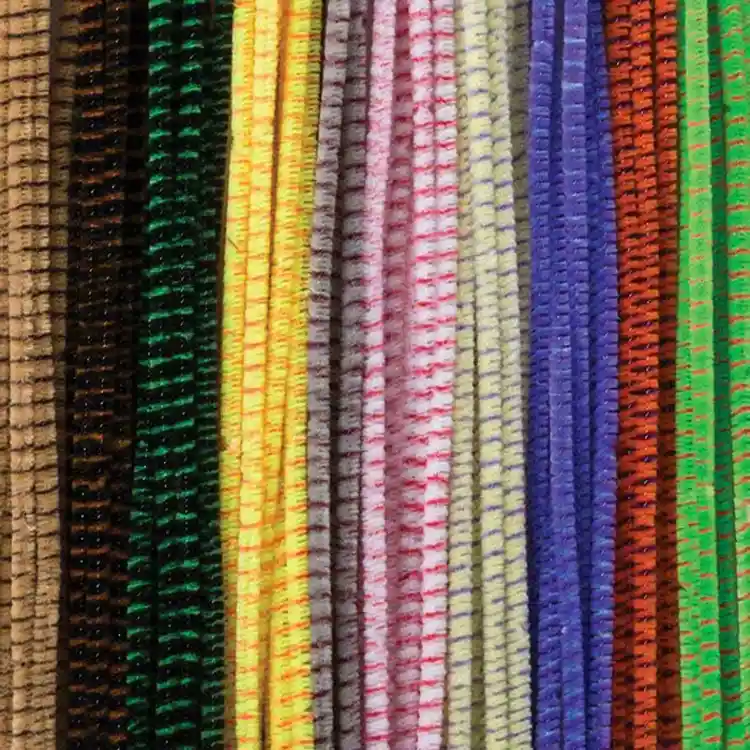 Striped Pipe Cleaners, 100 Pack, Assorted Colors