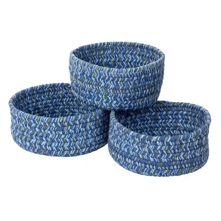 Becker's Misty Bay Basket Sets, Ocean Blue, Medium (8" diameter)