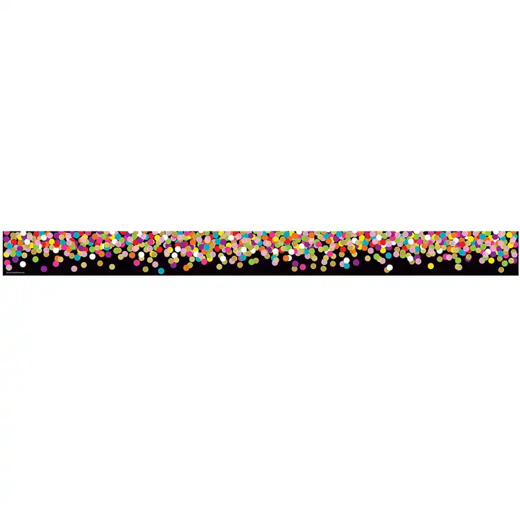 Colorful Confetti on Black Straight Border