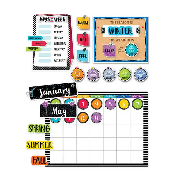 Bold & Bright Calendar Bulletin Board Set