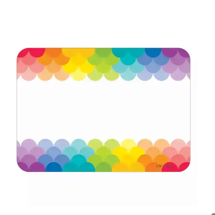 Painted Palette Rainbow Scallops Labels/Name Tags