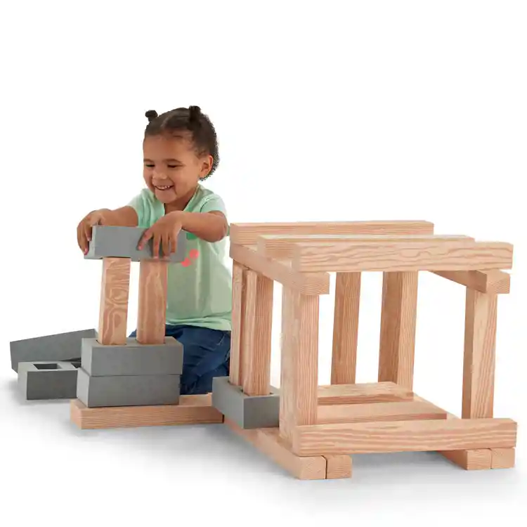 Foam Wooden Beam Building Blocks