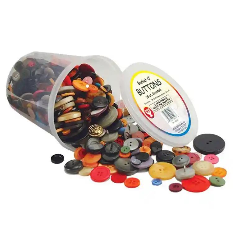 Assorted Buttons Bucket