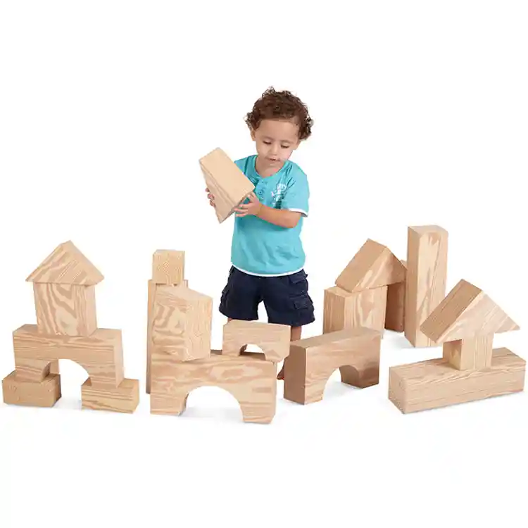 Jumbo Foam Edu-Blocks, Natural Wood