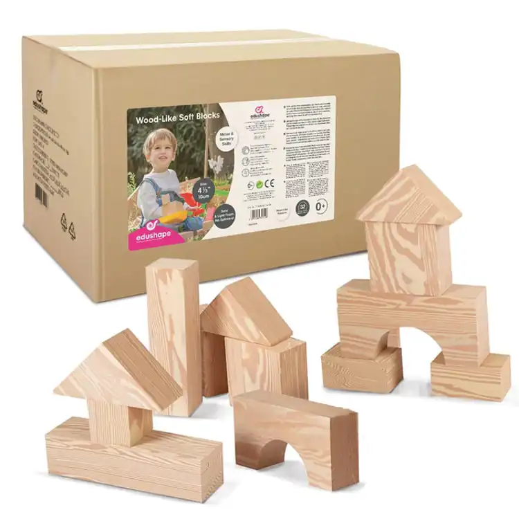 Jumbo Foam Edu-Blocks, Natural Wood