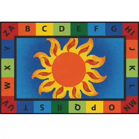 KID$ Value Classroom Rugs™, Alphabet Sunny Day, Rectangle 4' x 6'