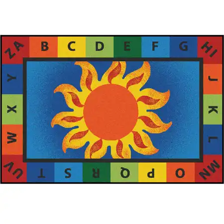 KID$ Value Classroom Rugs™, Alphabet Sunny Day, Rectangle 4' x 6'
