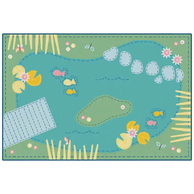 KID$ Value Plus Classroom Rug, Tranquil Pond