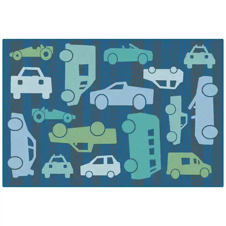 KID$ Value Plus Classroom Rugs™, All Autos Rectangle 6' x 9'