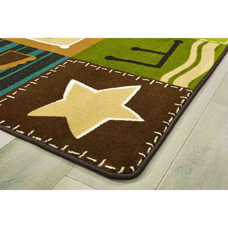 KIDSoft™ Alphabet Blocks Classroom Rug, Nature's Colors