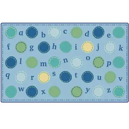KIDSoft™ Alphabet Dots Rug, Contemporary Colors Rectangle 8' x 12'