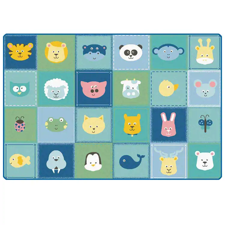 KIDSoft™ Animal Patchwork Rug, Soft Colors