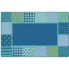 KIDSoft™ Pattern Blocks Rug,  Blue 6' x 9'