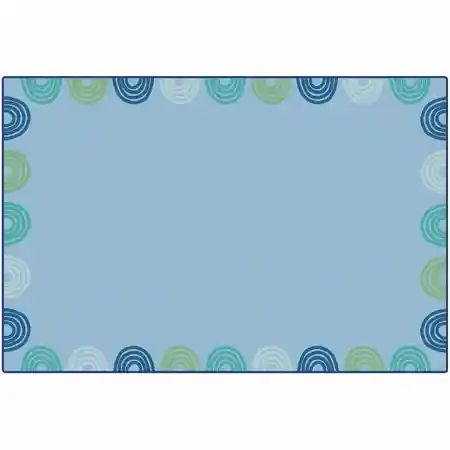KIDSoft™ Rainbows Border Rug, Soft Colors