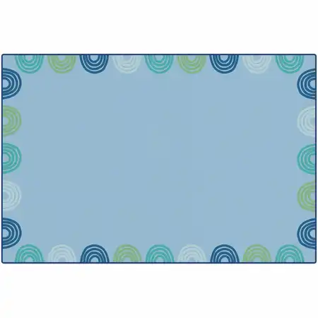 KIDSoft™ Rainbows Border Rug, Soft Colors