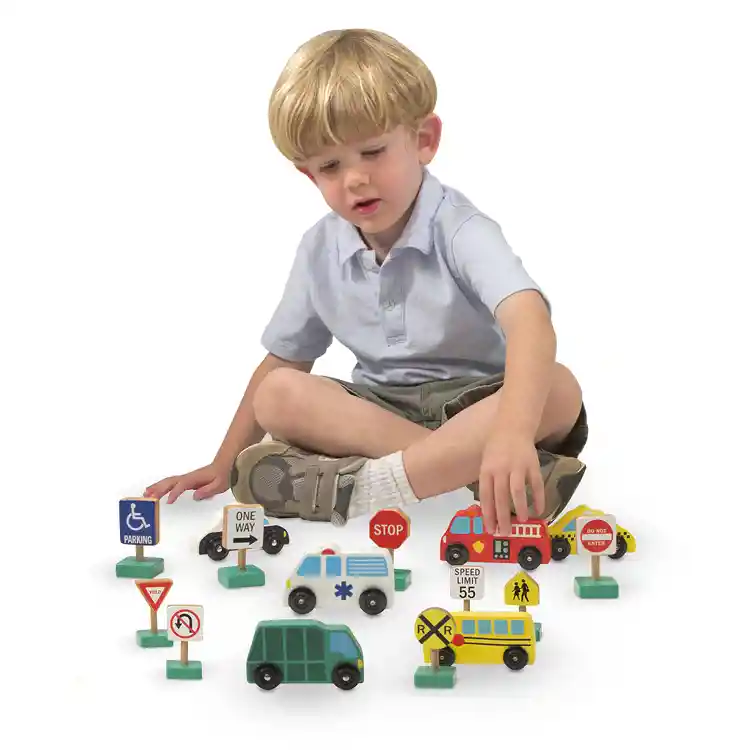 Melissa & Doug Wooden Vehicles & Traffic Signs