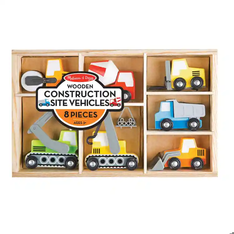 Melissa & Doug Wooden Construction Site Vehicles