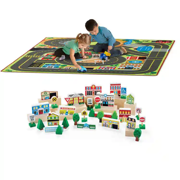 Jumbo Roadway Rug & Town Play Set