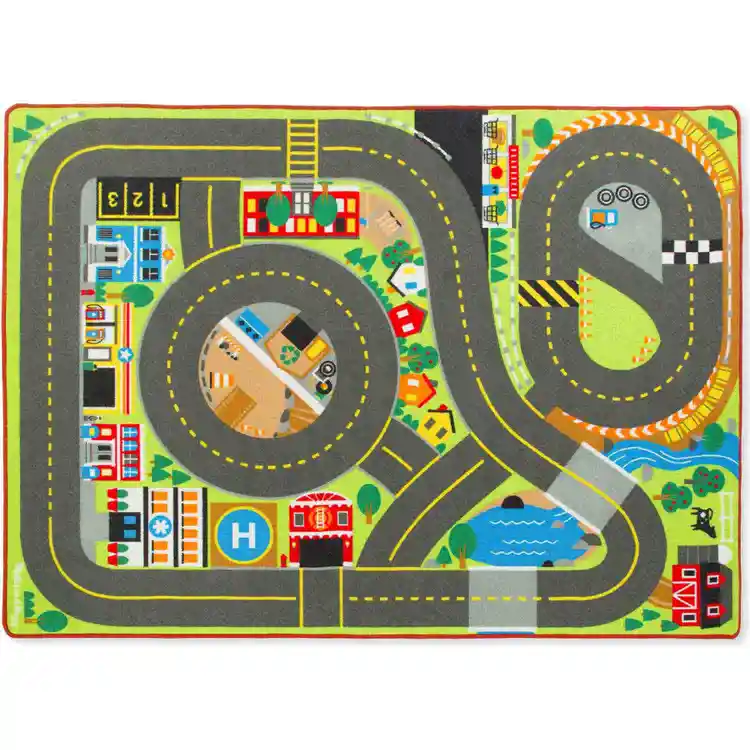 Jumbo Roadway Rug & Town Play Set