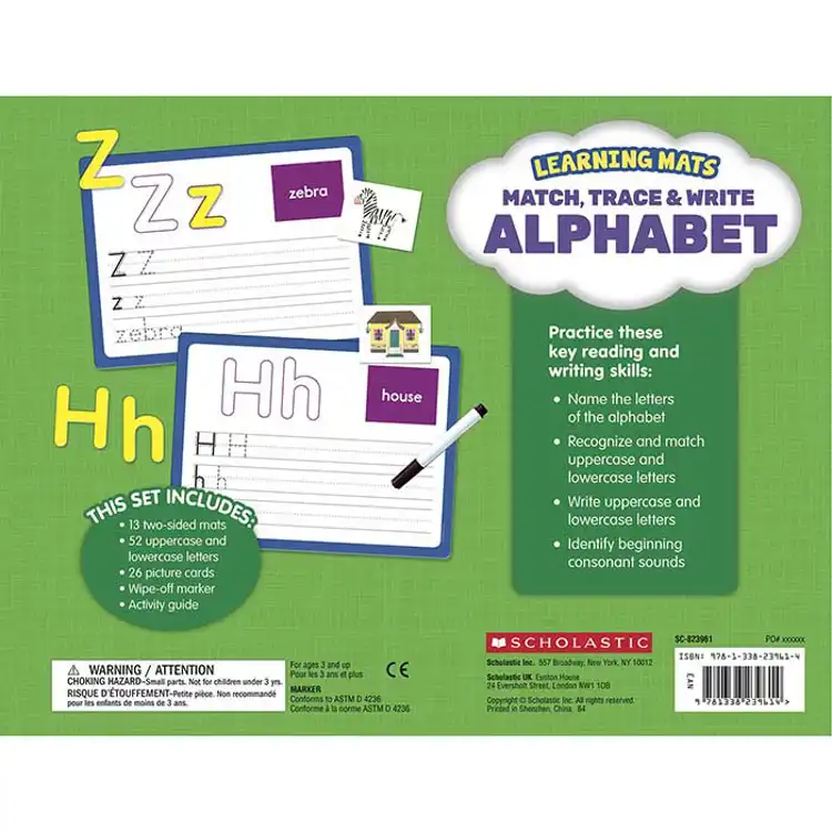 Learning Mats:  Match, Trace & Write Alphabet