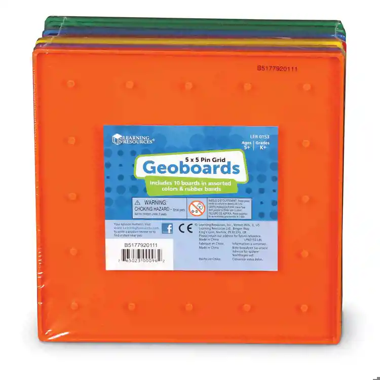 Plastic Geoboards, 10 Pack