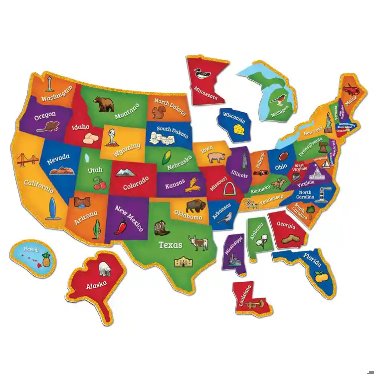 Magnetic US Map Puzzle