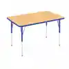 Activity Table, Rectangle 30" x 48", Maple Top Blue Edge & Legs