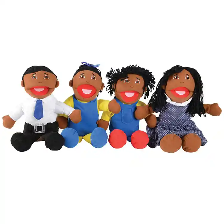 African-American Family Puppets