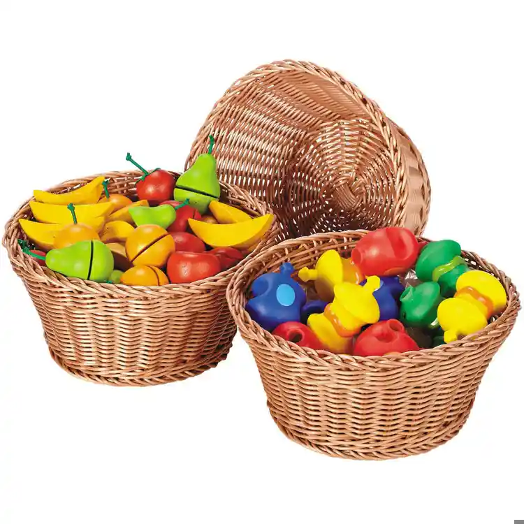 Round Plastic Woven Baskets