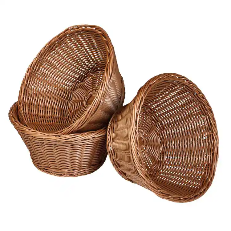 Round Plastic Woven Baskets