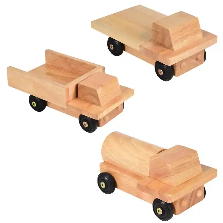 Solid Hardwood Trucks Set, All 3