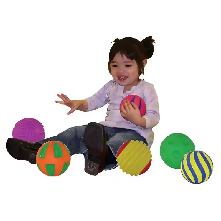 Tactile Squeak Balls, Set of 6