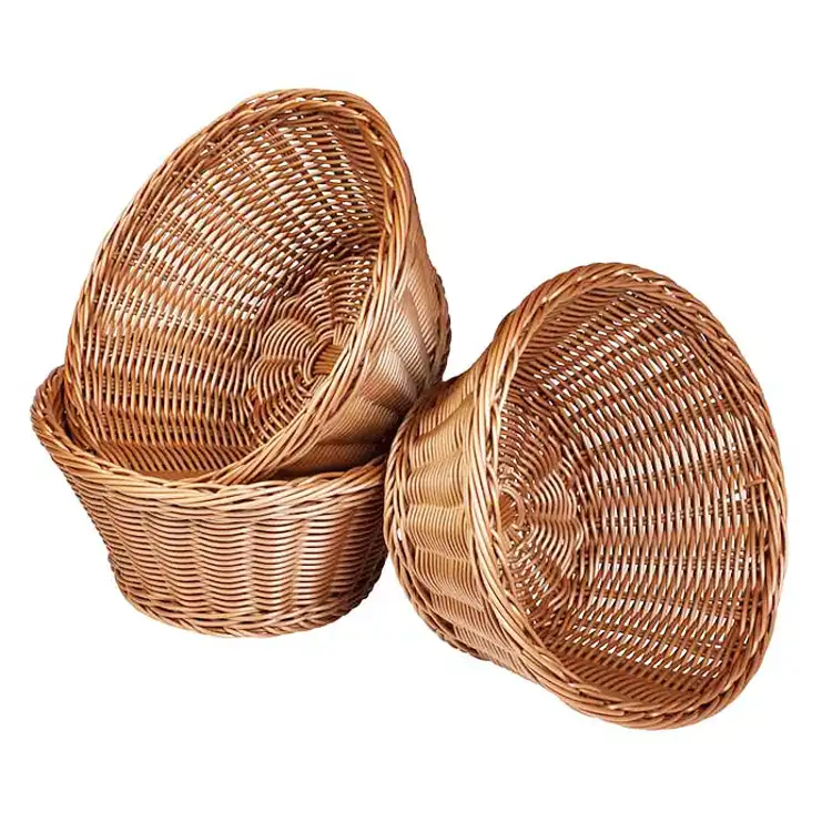 Round Plastic Woven Baskets