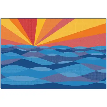 Sun Waves Classroom Rug