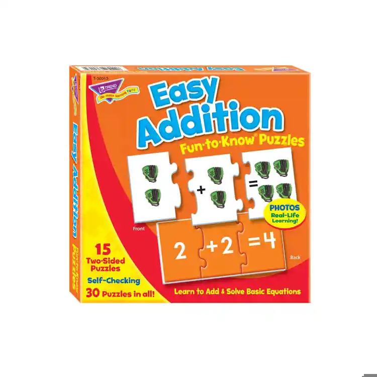 Easy Addition Fun-to-Know® Puzzles