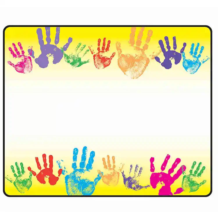 Rainbow Handprints Name Tags