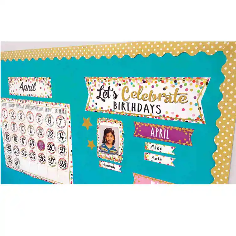 Confetti Calendar Bulletin Board Set